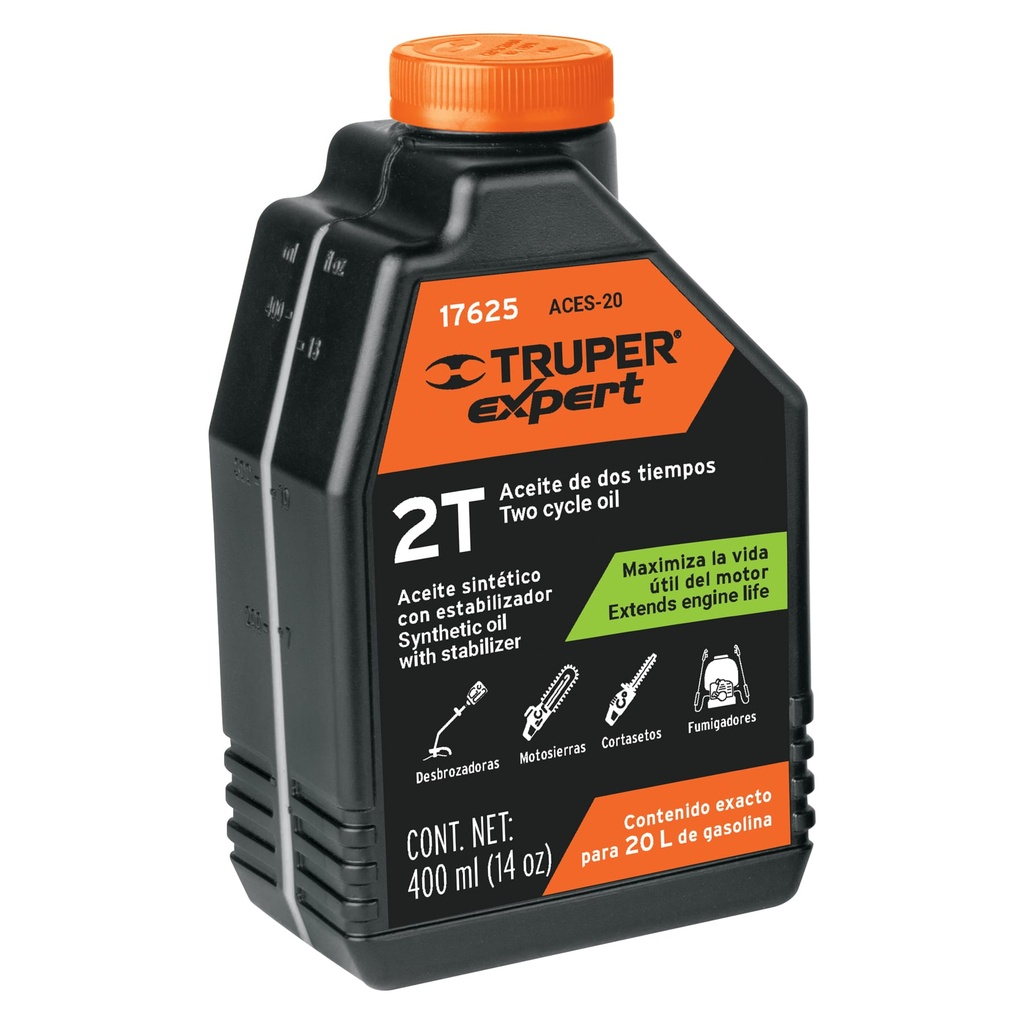[17625] Aceite sintetico para motor de 2 tiempos para mezcla 470mL (16oz), Truper