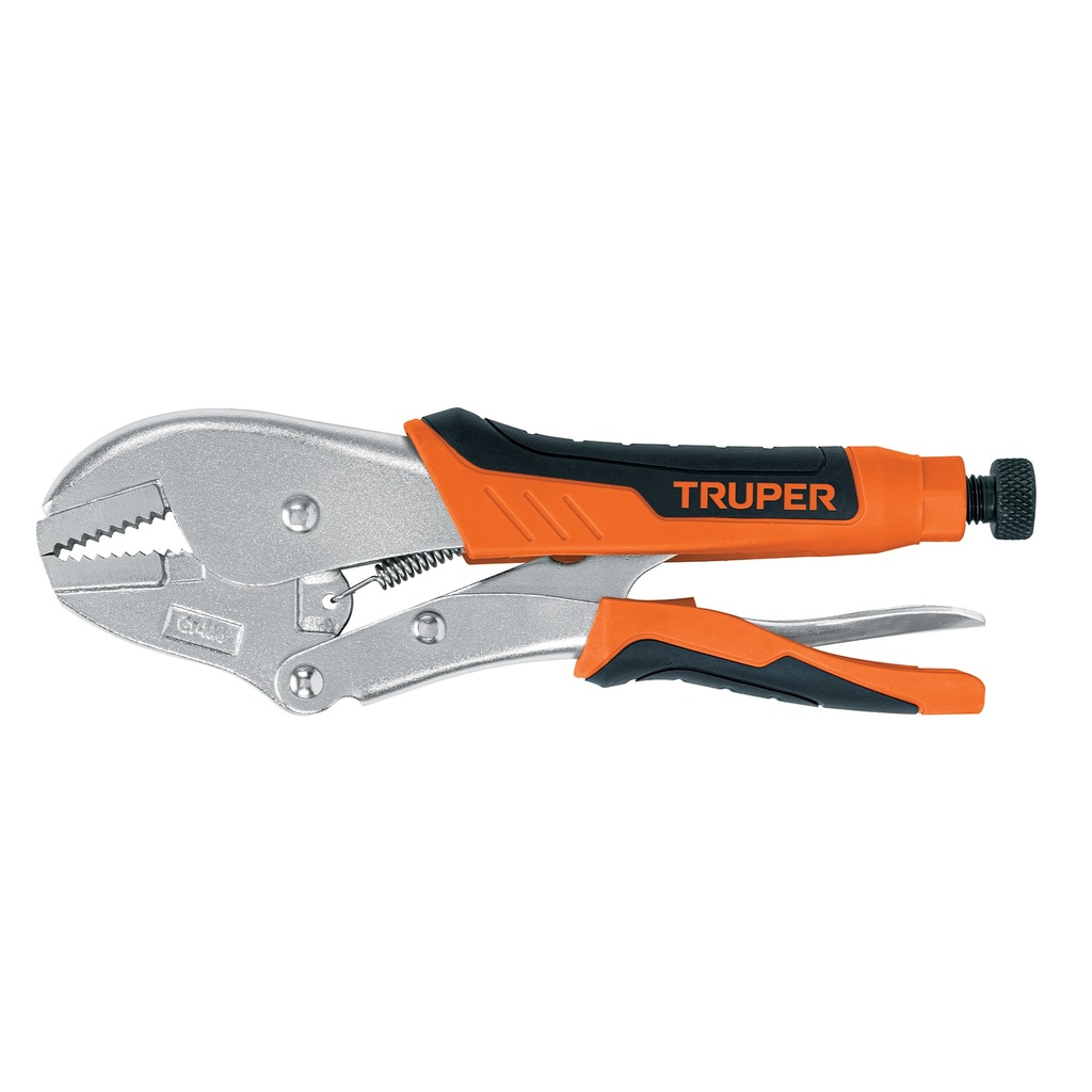 [17437] Alicate de presion 10" mordaza recta mango de vinil, Truper