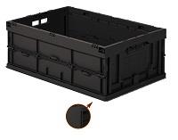 [6433B 06] Caja plegable C/Tapa Nettuno Negro | 60x40x33h, Storage Compat