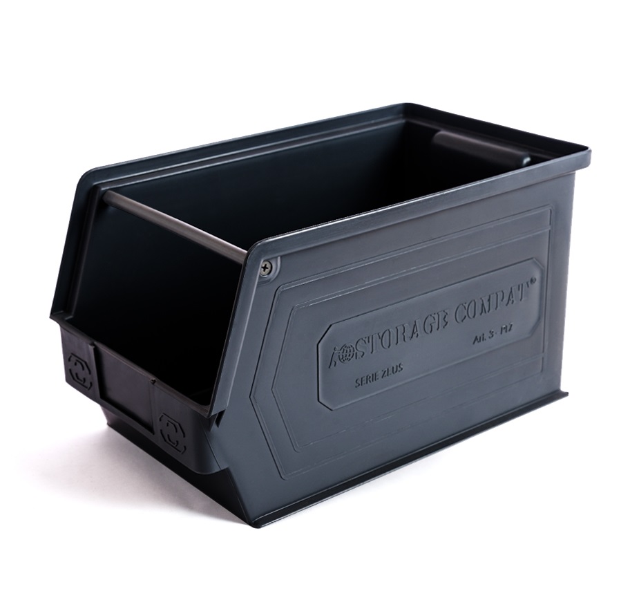 [3PLZ 06] Contenedor Negro - Serie Zeus | 300x200x200 mm, Storage Compat